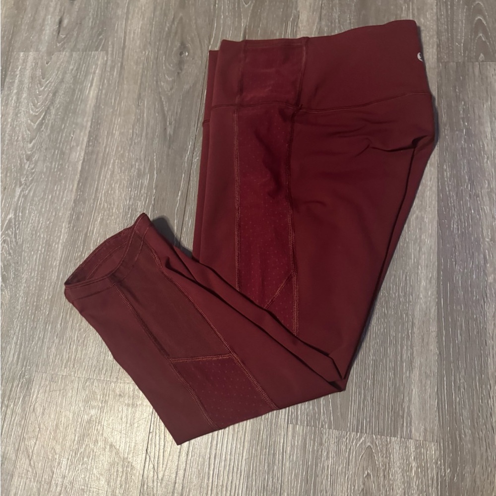 lululemon Womens athletica Wine Red Leggings Size 8
